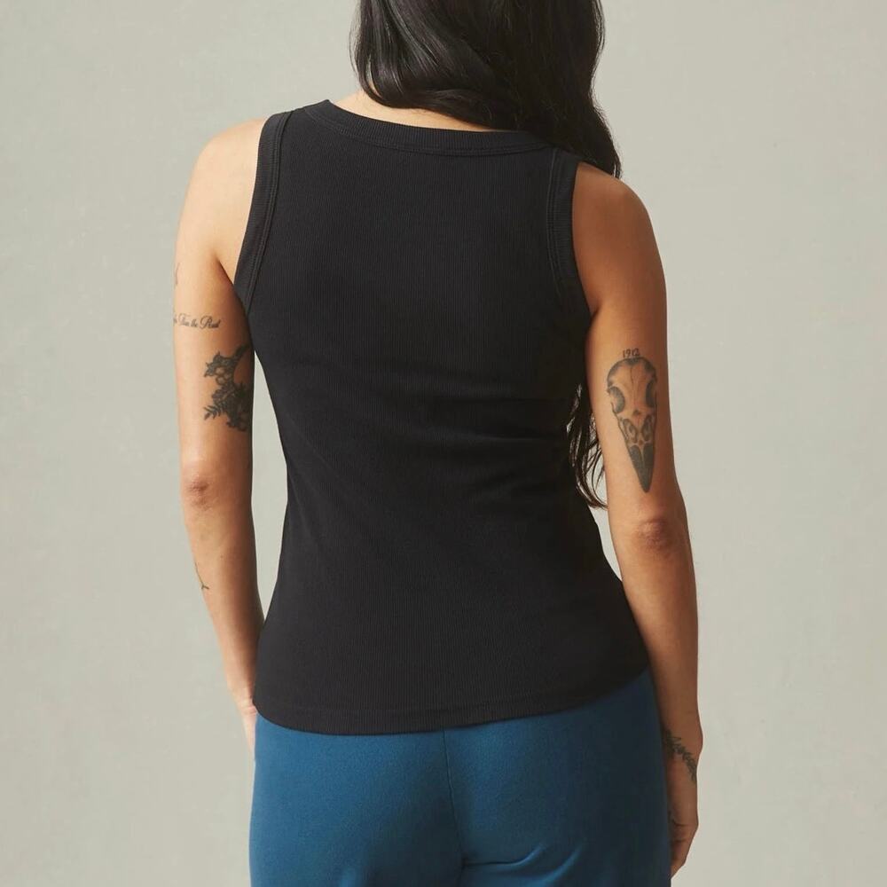NWOT American Giant Women's Rib Fitted Stretch Tank In Black Size XL - Picture 2 of 8